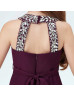 Beaded Halter Purple Chiffon Junior Bridesmaid Dress